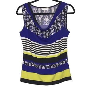 Calvin Klein Snake Stripe Print Sleeveless Blouse Women's Size Small